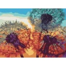 Картина по номерам Одуванчики на закате 30x40 см Brushme