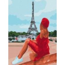 Картина по номерам Красавица в Париже 30x40 см Brushme