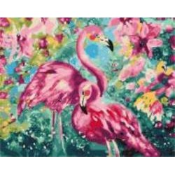 Картина по номерам Цветочный фламинго 40x50 см Brushme