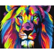 Картина по номерам Радужный лев 40х50 см Brushme