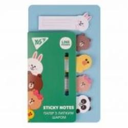 Блоки бумажные самоклеящиеся Line Friends в наборе 100 листов (5х20) YES