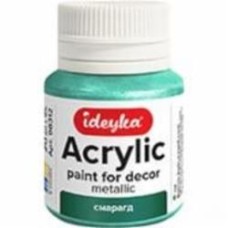 Акрил для декора Metallic Изумруд 20 мл Ideyka