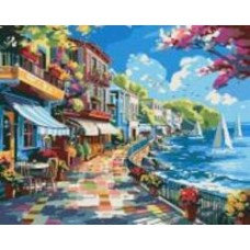 Картина по номерам Город у океана art selena ua 40x50 см Ideyka