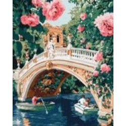 Картина по номерам Мост и цветы art selena ua 40x50 см Ideyka