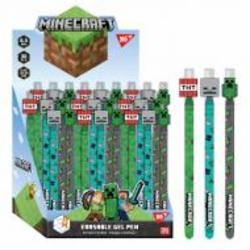 Ручка гелевая YES Пиши-стирай Minecraft 0,5 мм синяя