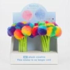 Ручка шариковая Brushme Разноцветный помпон