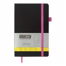 Книга для записей Concept 96 лист. клетка черный с розовым Buromax