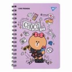 Блокнот А5 80 лист. с резинкой Line Friends Choco YES
