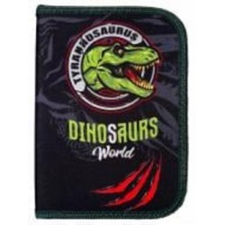 Пенал школьный Dinosaurs World 24211C CLASS черный с рисунком