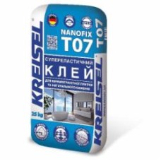 Клей для плитки и мозаики KREISEL и натурального камня суперэластичный NANOFIX T07 25 кг