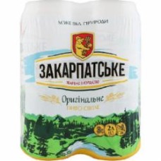 Пиво Перша приватна броварня Закарпатское оригинальное светлое ж/б 4,4% 4 шт. 2 л