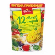 Приправа ТМ Деко 12 овощей и трав универсальная гранулированная 250 г (4820241580729)