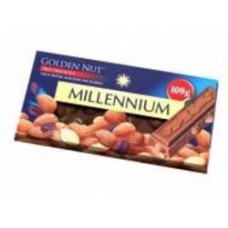 Молочный шоколад Millennium Gold с целым миндалем и изюмом 100 г