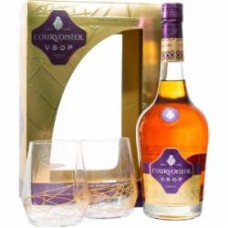 Коньяк Courvoisier VSOP 6-10 років витримки с двумя стаканами 0,7 л