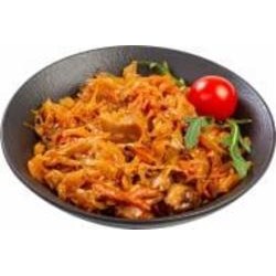 Капуста тушеная с белыми грибами
