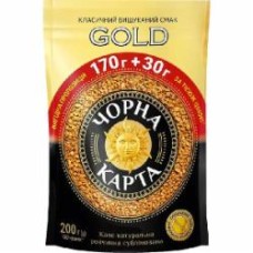 Кофе растворимый Черная Карта Gold пакет 200 г