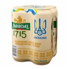 Пиво Львівське светлое 1715 4 шт. 0,48 л