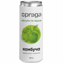 Комбуча Spraga Яблоко и груша ж/б 0,33 л