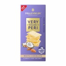 Шоколад Millennium белый с миндалем и кокосовой стружкой Very Peri 85 г.