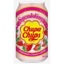 Безалкогольный напиток Chupa Chups газирогазований зі смаком полуниці та вершків 0,345 л (8801069402451)