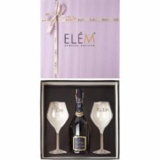 Вино игристое Elem Prosecco DOCG Valdobbiadene Superior брют белое + 2 бокала в коробке 0,75 л