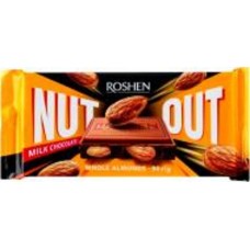Молочный шоколад Roshen Nut с целым миндалем 90 г (4823077643385)