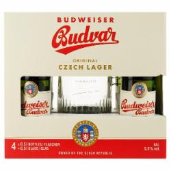 Набор пива Budweiser 0.5 л ст 4 шт. + Кружка 0.5 л 2 л