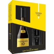 Бренди Torres Набор 10 лет Gran Reserva 0.7л + стакан в коробке
