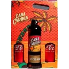 Напиток ромовый Cana Caribia Spiced Gold Rum 35% + кока кола 2 шт 0,7 л