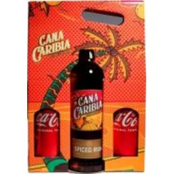 Напиток ромовый Cana Caribia Spiced Gold Rum 35% + кока кола 2 шт 0,7 л