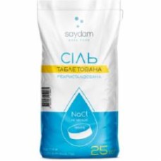 Соль таблетированная Saydam (NaCl 99,7%) рекристализованная в мешках по 25 кг