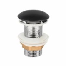 Донный клапан Invena для умывальника без перелива черный матовый Click-clack SC-B1-CBP