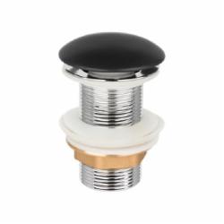 Донный клапан Invena для умывальника без перелива черный матовый Click-clack SC-B1-CBP