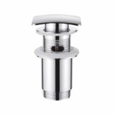 Донный клапан Invena для умывальника с переливом хром квадрат Click-clack SC-B1-140