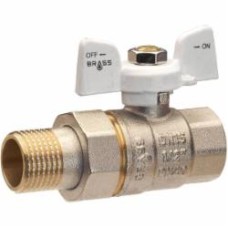 Кран с американкой Brass 25 1' белая бабочка