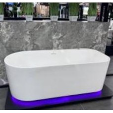 Ванна акриловая EGO Pure 170х76,5 см отдельностоящая с подсветкой и сифоном