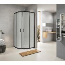 Душевая кабина Koller Pool R80RGB ROUND полукруглая Black 800x800x1900 мм стекло grape