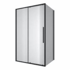 Душевая кабина Koller Pool AQPD12+BLC AQUA PRO прямоугольная slim Black matt 1200x900x1950 мм стекло 6мм прозрачное (створки раздвижные)