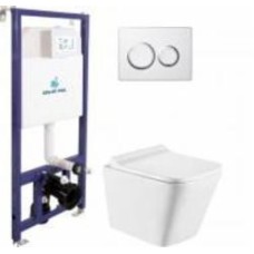 Комплект инсталляции Koller Pool Dune 1200SL + AIR панель смыва хром глянец + подвесной унитаз Kvadro