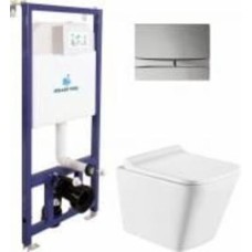 Комплект инсталляции Koller Pool Dune 1200SL + Integro Cosmo Chrome панель смыва + подвесной унитаз Trend