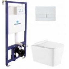 Комплект инсталляции Koller Pool Dune 1200SL + Neon White панель смыва + подвесной унитаз Kvadro