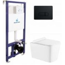 Комплект инсталляции Koller Pool Dune 1200SL + Orion Cosmo Black matt панель смыва + подвесной унитаз Kvadro