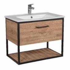 Тумба Aqua Rodos Loft-Scandi с умывальником Arte 75 см (консольная)