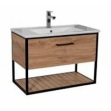 Тумба Aqua Rodos Loft-Scandi с умывальником Arte 85 см (консольная)