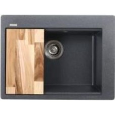 Мойка ScandiSPA из кварцевого песка Delta grafit GMD620gD + деревянная дощечка