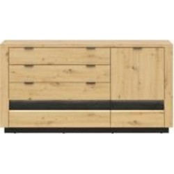 Комод BRW Ostia 1д4ш 1610x850x420 мм дуб черный/дуб артизан (S467-KOM1D4S-DASN/CABL )