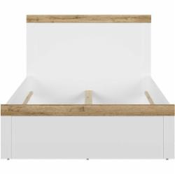 Кровать BRW без ламелей Holten 140x200 см белый/дуб вотан (S440-LOZ/140-BI/DWO)