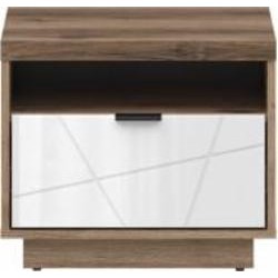 Тумба прикроватная BRW Forn 1ш 500x425x425 мм дуб делано/белый глянец (S471-KOM1S-DDC/BIP)