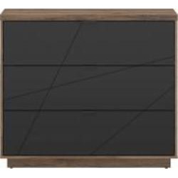 Комод BRW Forn 3ш 1060x930x425 мм черный матовый/дуб делано (S471-KOM3S-DDC/CAM )