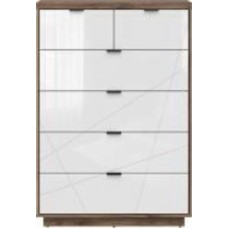 Комод BRW Forn 6ш 900x1305x425 мм белый глянец/дуб делано (S471-KOM6S-DDC/BIP )
